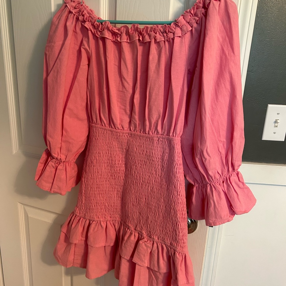 Petal + Pup off the shoulder dress